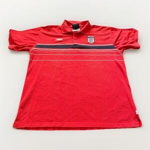 Umbro England Red Polo Shirt Men's XL Soccer Football‎ Crest